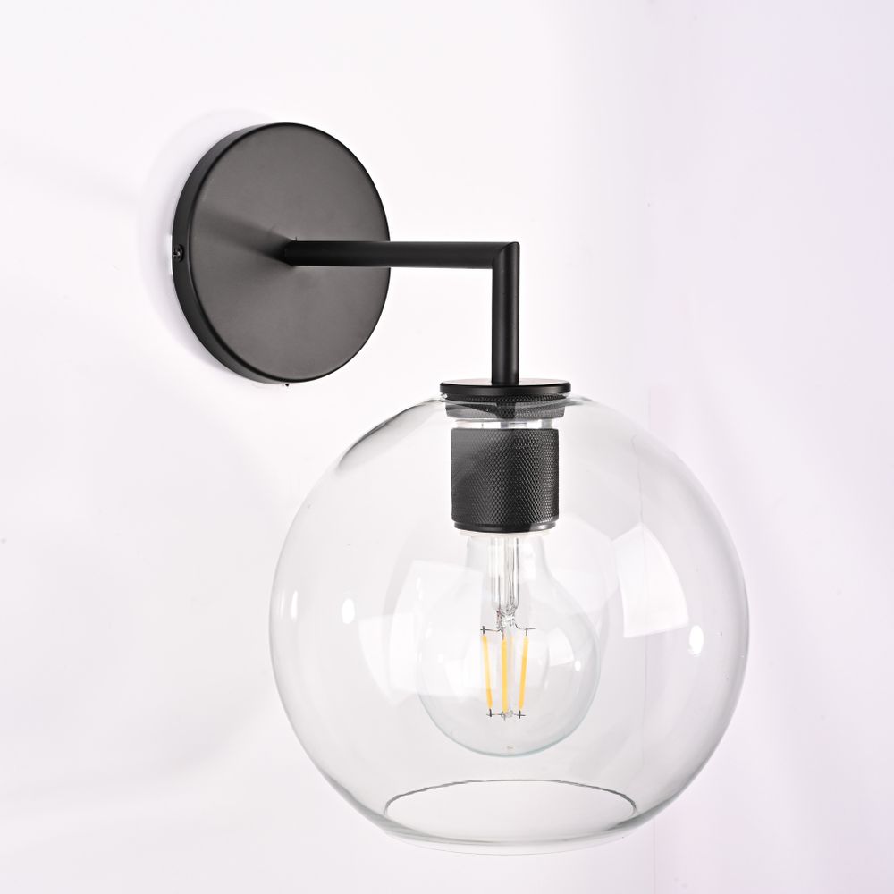 Бра Rh Utilitaire Globe Shade Single Sconce Black By Imperiumloft