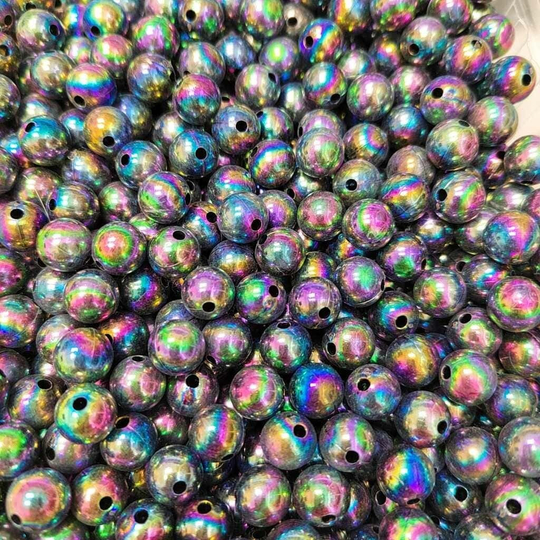 Бусины 10 мм ПЕРЛАМУТР (Слива) - 15 грамм