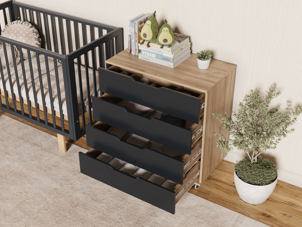 Пеленальный комод Incanto Юг цвет графит/дуб