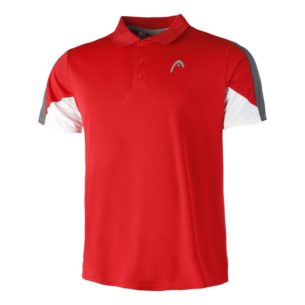 Мужское теннисное поло HEAD Club 22 Tech Polo Men - Red, White