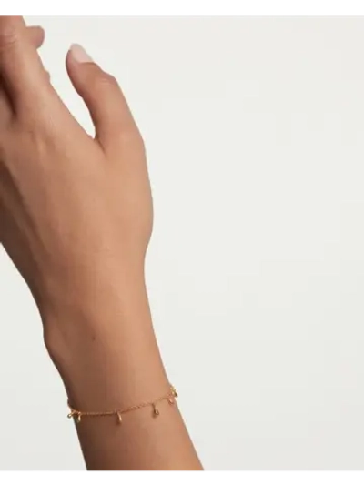 Браслет Teardrop cеребро 925 пробы покрытое золотом