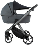 Детская коляска Pituso Sole 3 в 1 с автокреслом Santiso Pro Black PMPT/021 Grey