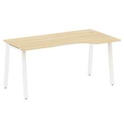 Metal System Стол криволинейный правый на А-образном м/к БА.СА-1 (R) Акация Лорка/Металл Белый 1600*