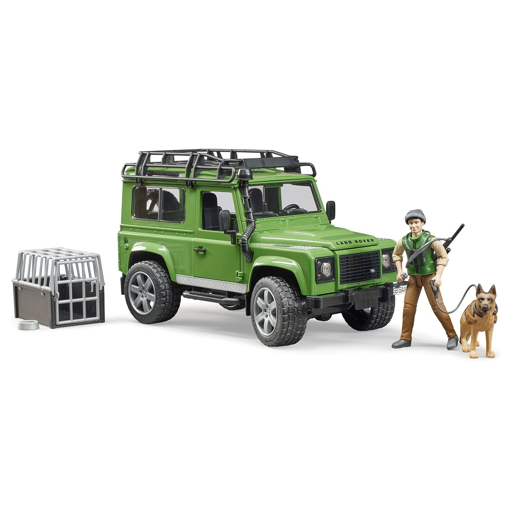 Внедорожник  Land Rover Defender с фигуркой и собакой