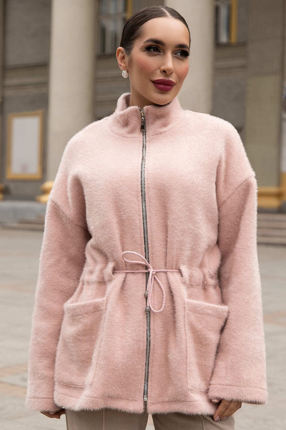 Пальто Альпака (пудра) Б14137-7М LT Collection