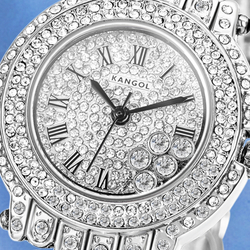 KANGOL Wrist Planet Quartz Movement Metal Strap Watch Women"s Watch Silver Dial