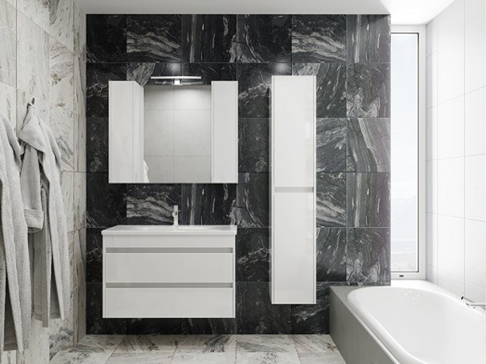 Шкаф зеркальный ЮВЕНТА BrxMC-100 Белый