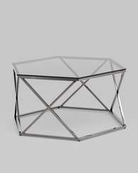 Журнальный столик Круз 93*80 стекло smoke сталь темный хром