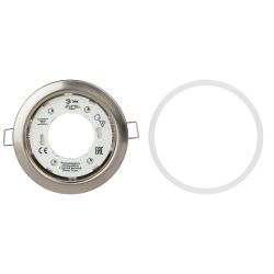 Светильник встраиваемый ЭРА KL35 SN /1 (к) под лампу GX53 сатин никель термокольцо в комплекте | Встраиваемые светильники Для ламп GX53