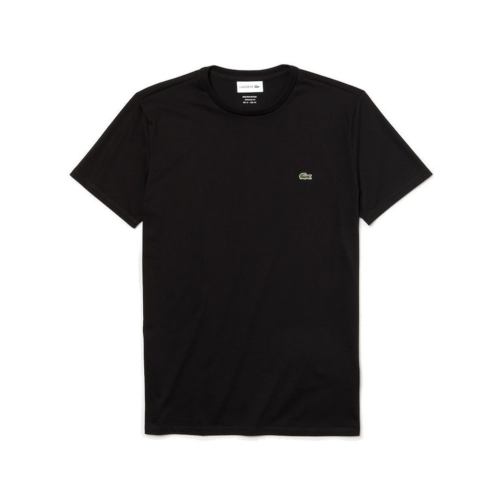 Мужская теннисная футболка Lacoste Men&#39;s Crew Neck Pima Cotton Jersey T-shirt - black