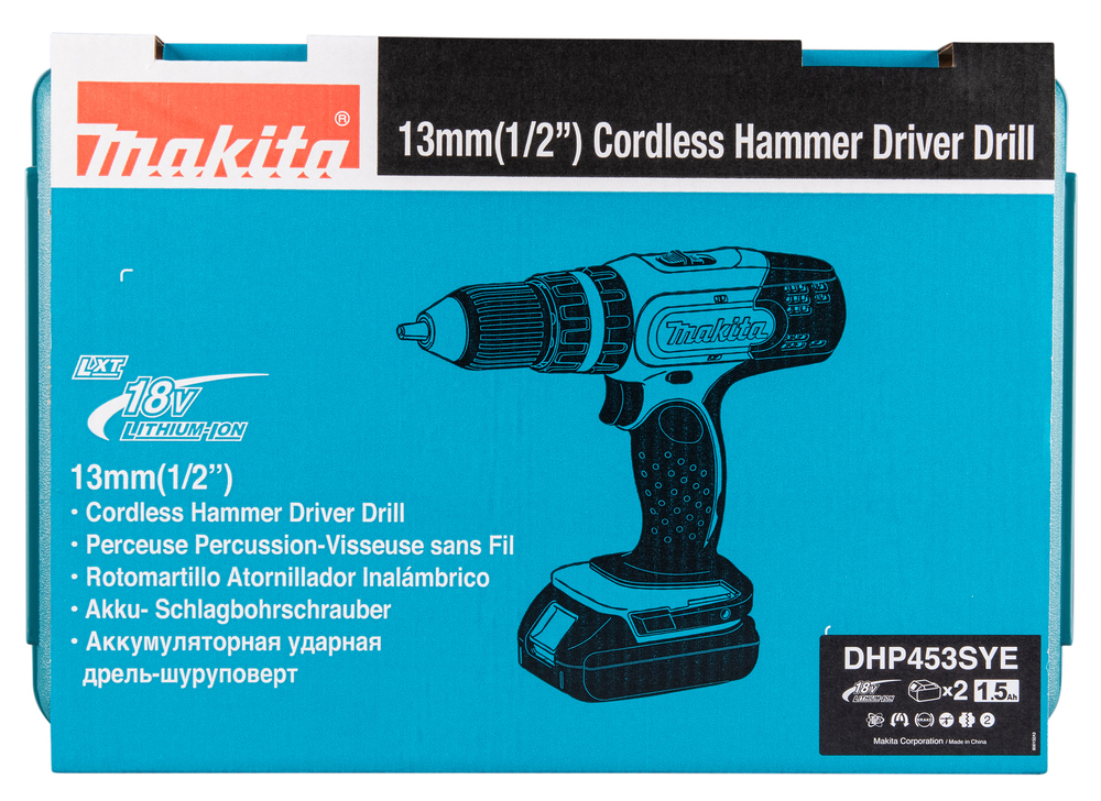 Аккумуляторная ударная дрель-шуруповерт LXT® DHP453SYE 18В 42 Нм 0 – 1 300 об/мин
