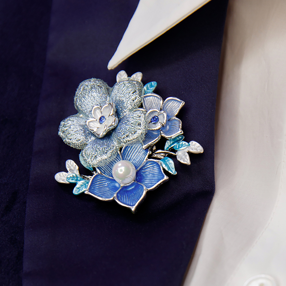 Брошь Shadore Букет XZ1442.21 BL/S