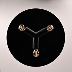 Люстра Rh Utilitaire Disk Triple Pendant Black By Imperiumloft