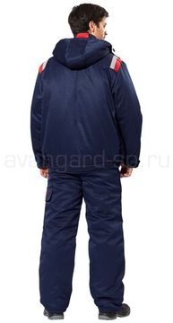 Костюм зимний "Авангард" полукомбинезон (синий/красный)