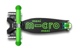 Самокат Maxi Micro Deluxe LED складной, неохром зеленый