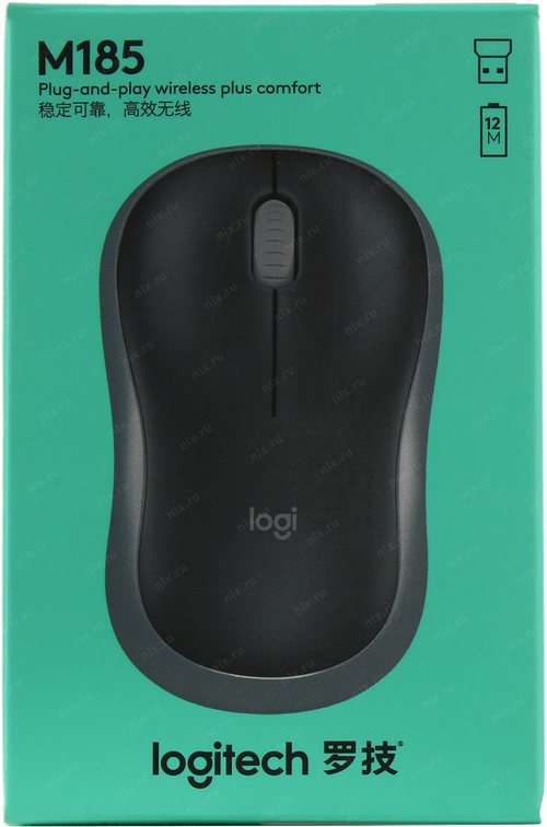 Logitech M185 Red Wireless Mouse <910-002633> (RTL)  USB 3btn+Roll  уменьшенная