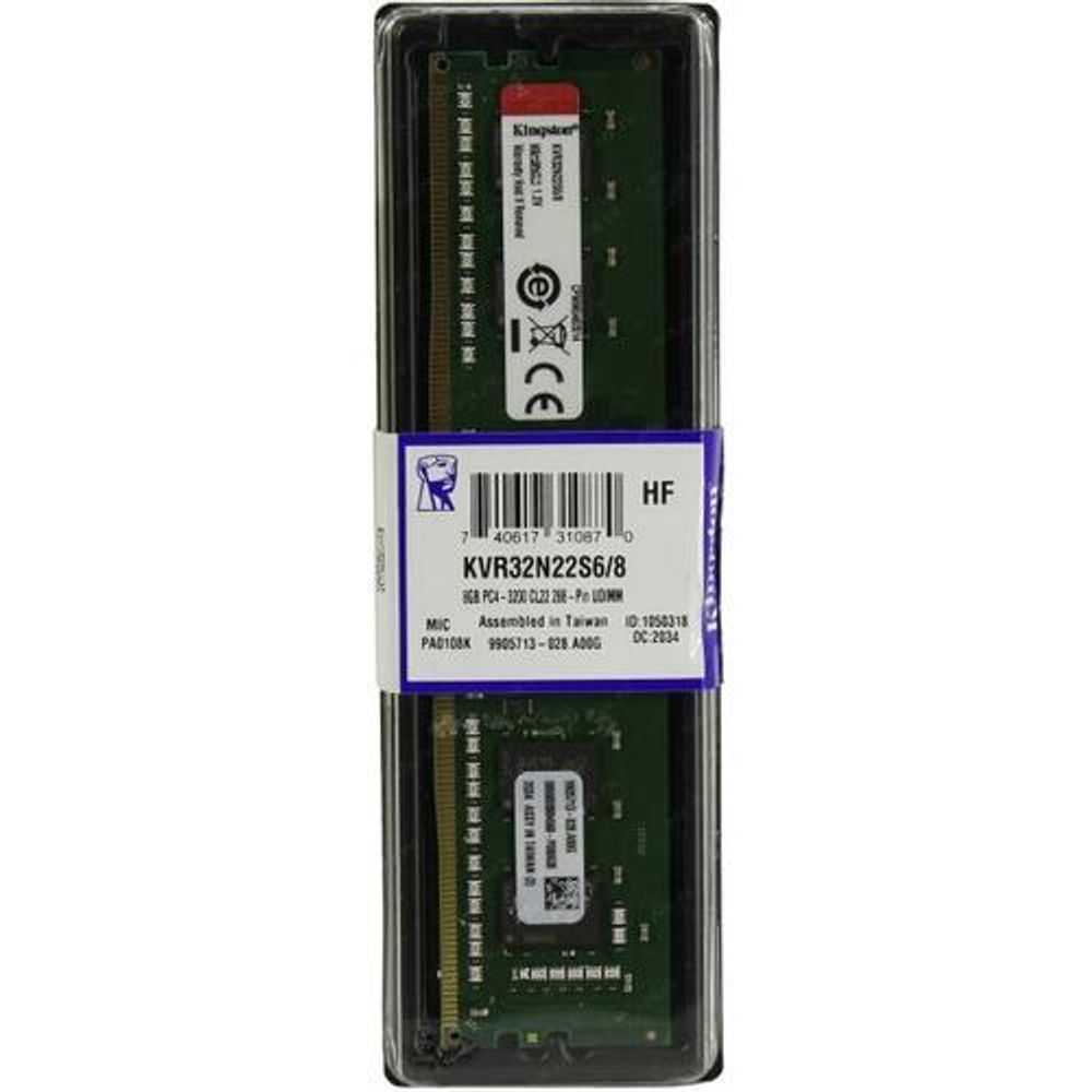 Модуль памяти Kingston &lt;KVR32N22S6/8&gt; DDR4 DIMM 8Gb &lt;PC4-25600&gt; CL22