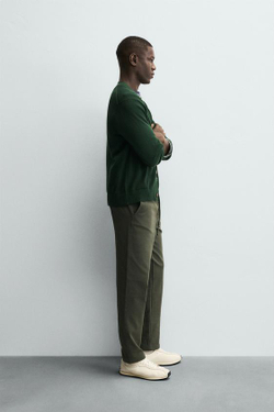 ZARA БРЮКИ-ДЖОГГЕРЫ КОМФОРТНОЙ ПОСАДКИ, ТЕМНО-ЗЕЛЕНЫЙ