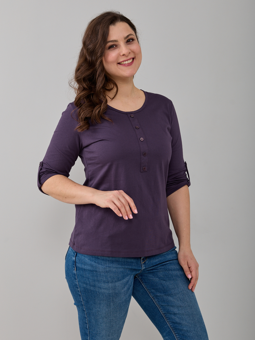 Лонгслив ЛНк-005/баклажан