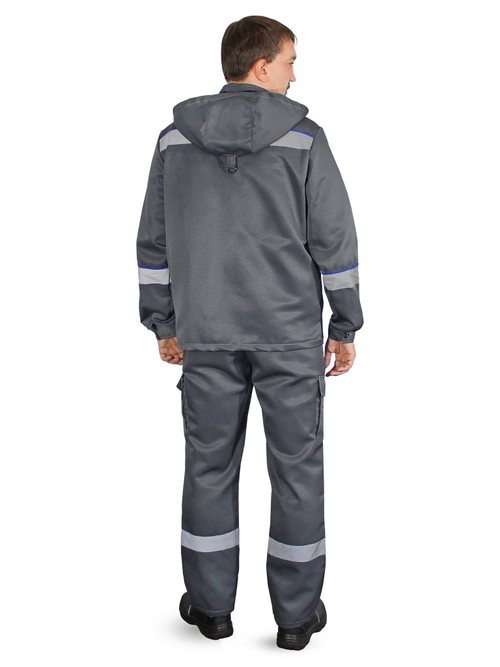 Костюм "Грань", куртка с капюшоном+п/к, цв. серый (р.44-46/170-176)
