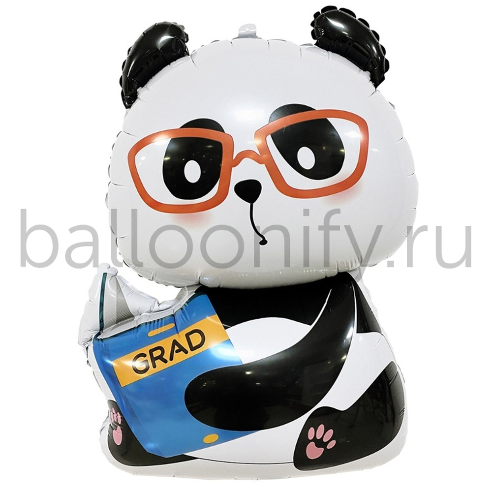 Шар (35''/89 см) Фигура, Панда с книжкой, 1 шт.