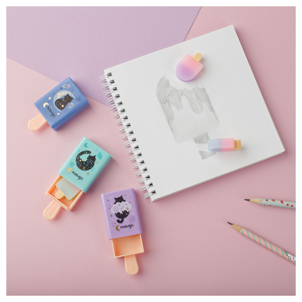 Ластик "Secret", 35*67*17мм, ТПР, выдвижной, пластиковый футляр