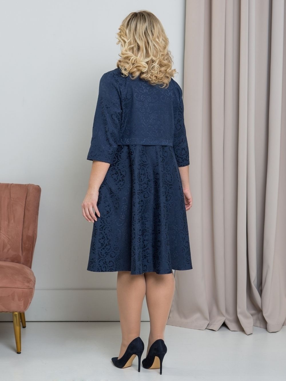 Платье 1318 темно-синий Novita (Акция)