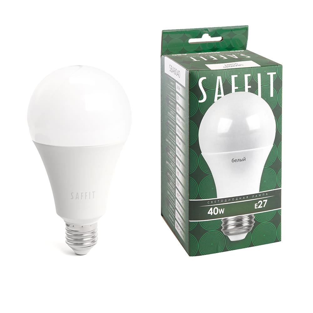 Лампа светодиодная LED SAFFIT груша SBА8040 40W Е27 А80 4000K 3600Лм