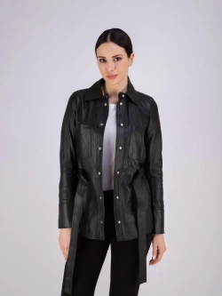 Кожаная куртка демисезонная рубашка