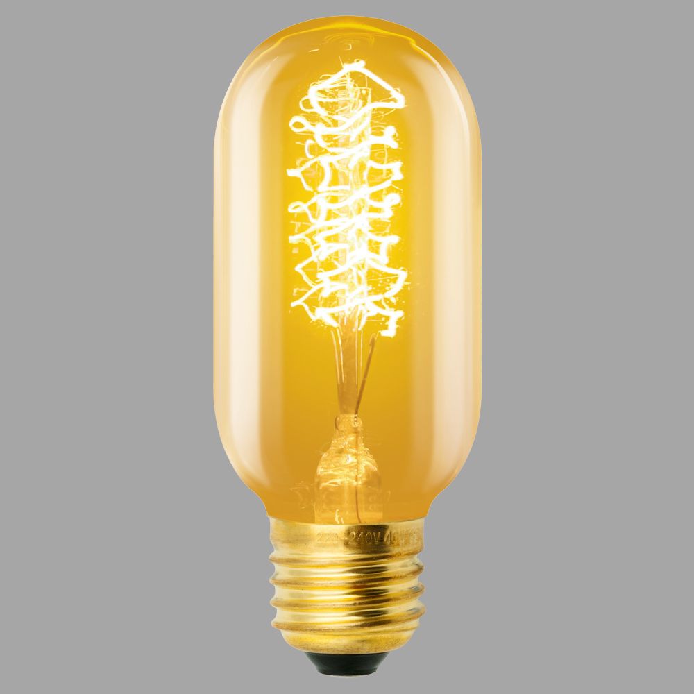 IL-V-L45A-40-GOLDEN-E27 CW01 Лампа накаливания Vintage. Форма цилиндр. длина 113 мм. Форма нити CW. Картон. ТМ Uniel