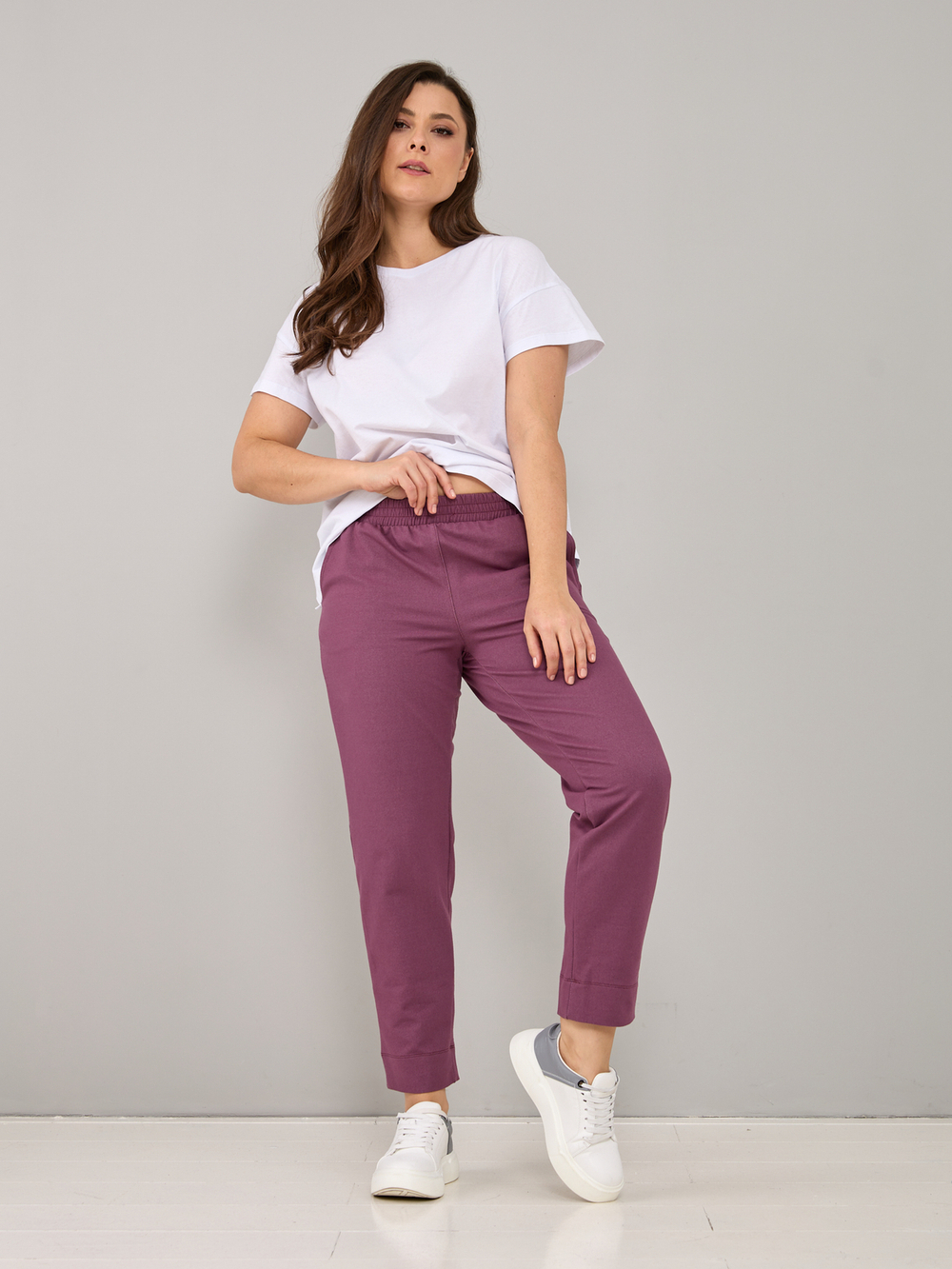 Брюки Бдж-129/бордо-джинс