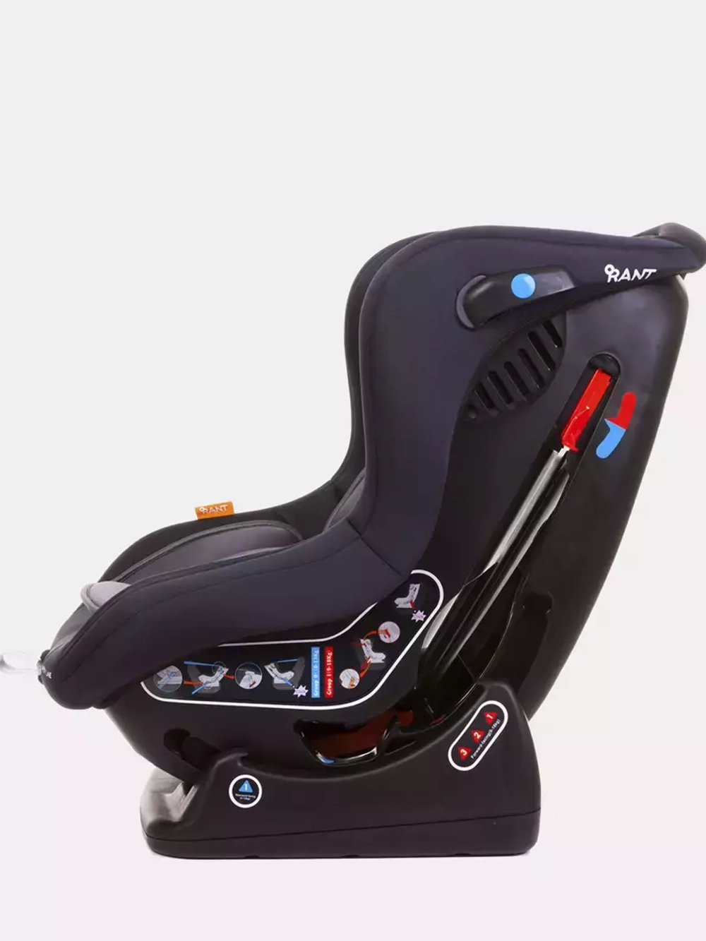 Автокресло Rant LB-777 "Pilot" Safety line (Lunar Black) группа 0-1 (0-18 кг)