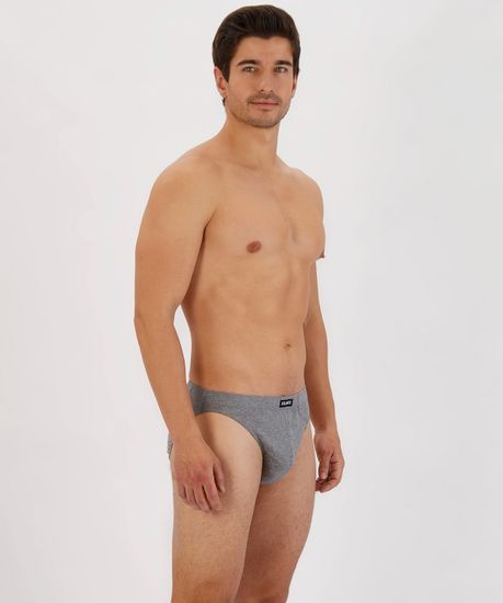 Мужские трусы (3шт) слипы спорт Atlantic 3BMP-322, черный+серый+графит