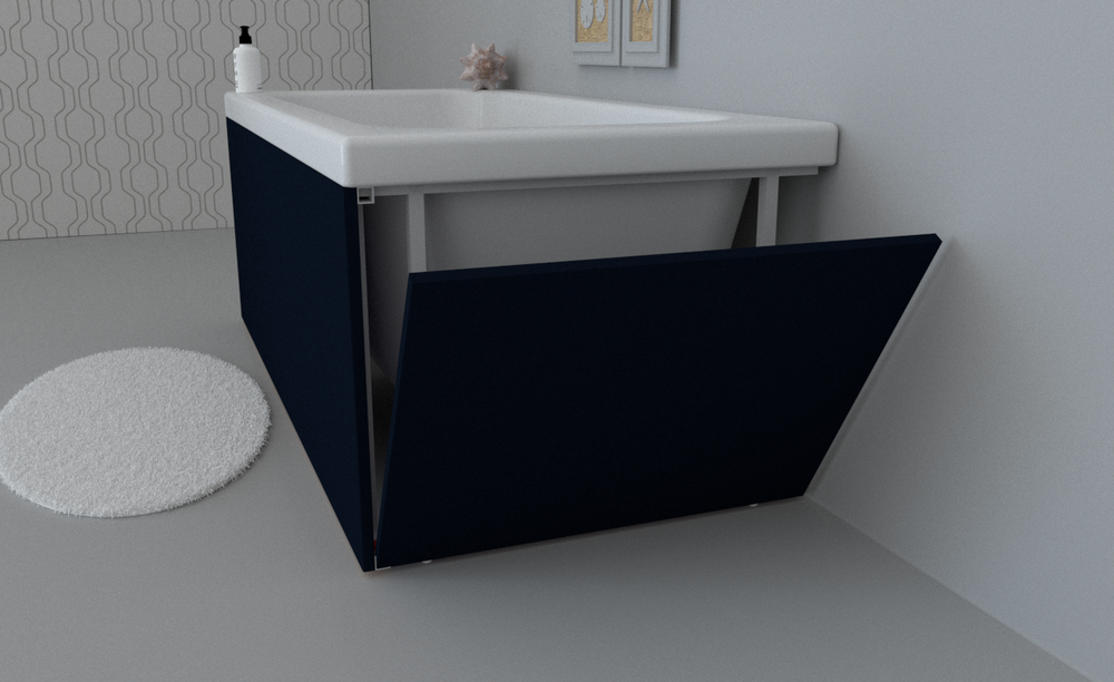 Экран для ванны торцевой откидной правый TE-2R-228 индиго матовый soft touch