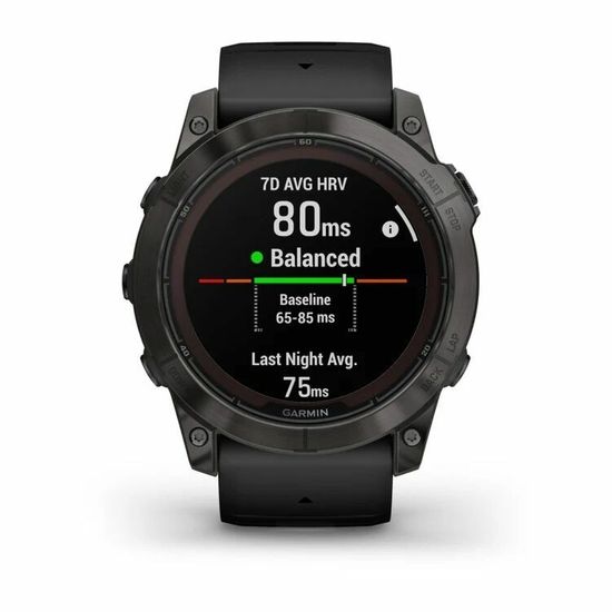 Часы Garmin Fenix 7X Pro - Sapphire Solar Edition, Carbon Gray DLC Titanium with Black Band 010-02778-11