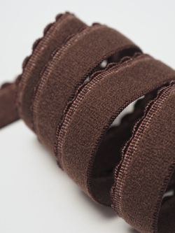 Резинка отделочная шоколад ажурная ширина 12 мм с учетом фестона