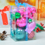Елочные игрушки 30шт, цвет микс, пластик