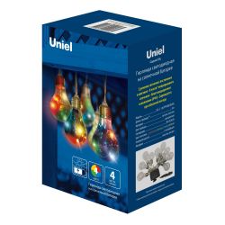 USL-S-126-PT4000 BULBS Садовая гирлянда на солнечной батарее Лампочки. 40 светодиодов. Разноцветный свет. 1xАA Ni-Mh аккумулятор в-к. IP44. TM Uniel