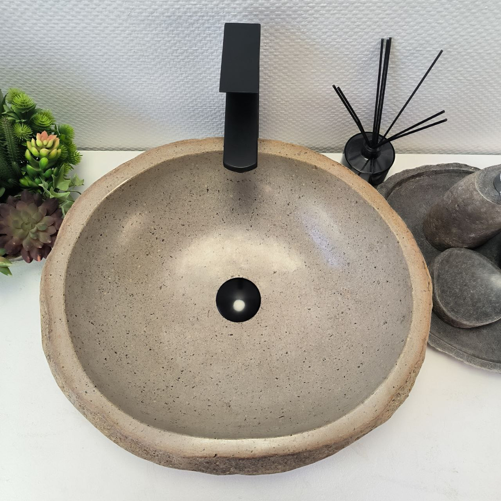 Раковина из речного камня RS-63879 (51*44*15) 0123