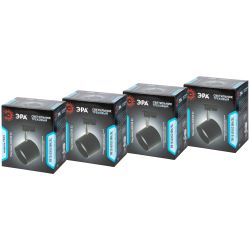 Трековые светильники однофазные ЭРА TR15-GX53-SET-4 BK/SL под лампу GX53 черный серебро набор 4 шт | Однофазные светильники под лампу