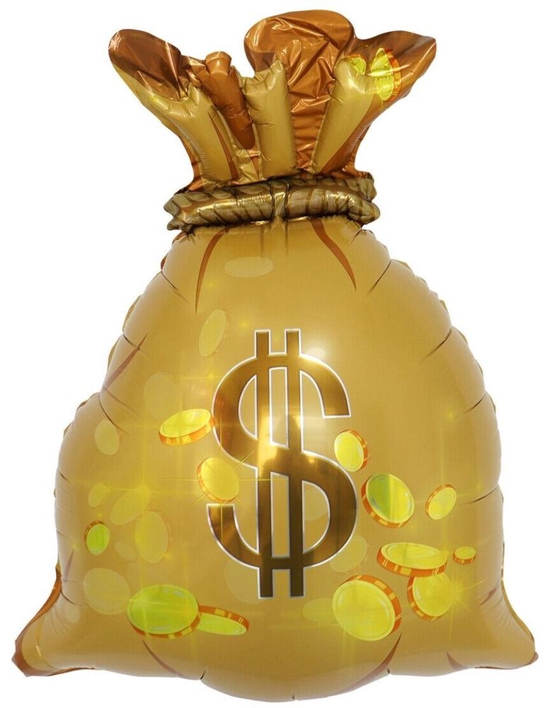 Шар (33''/84 см) Фигура, Денежный мешок, 1 шт. Шар (33''/84 см) Фигура, Денежный мешок, 1 шт.