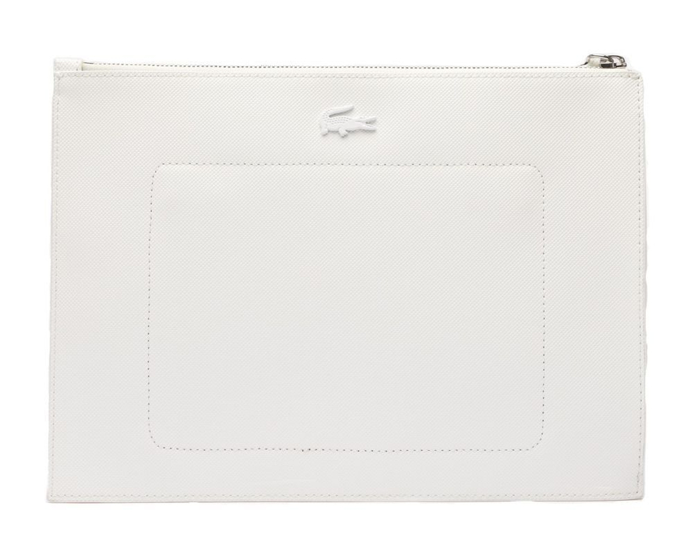 Lacoste Print Canvas Clutch - White