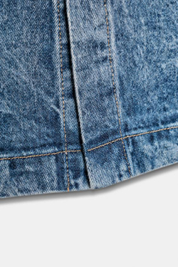 ZARA ДЖИНСОВАЯ ЮБКА МИДИ — ZW COLLECTION, ГОЛУБОЙ