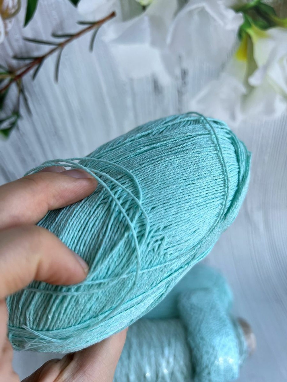 Набор Пряжи для вязания Микс с Кружевом хлопок люрекс