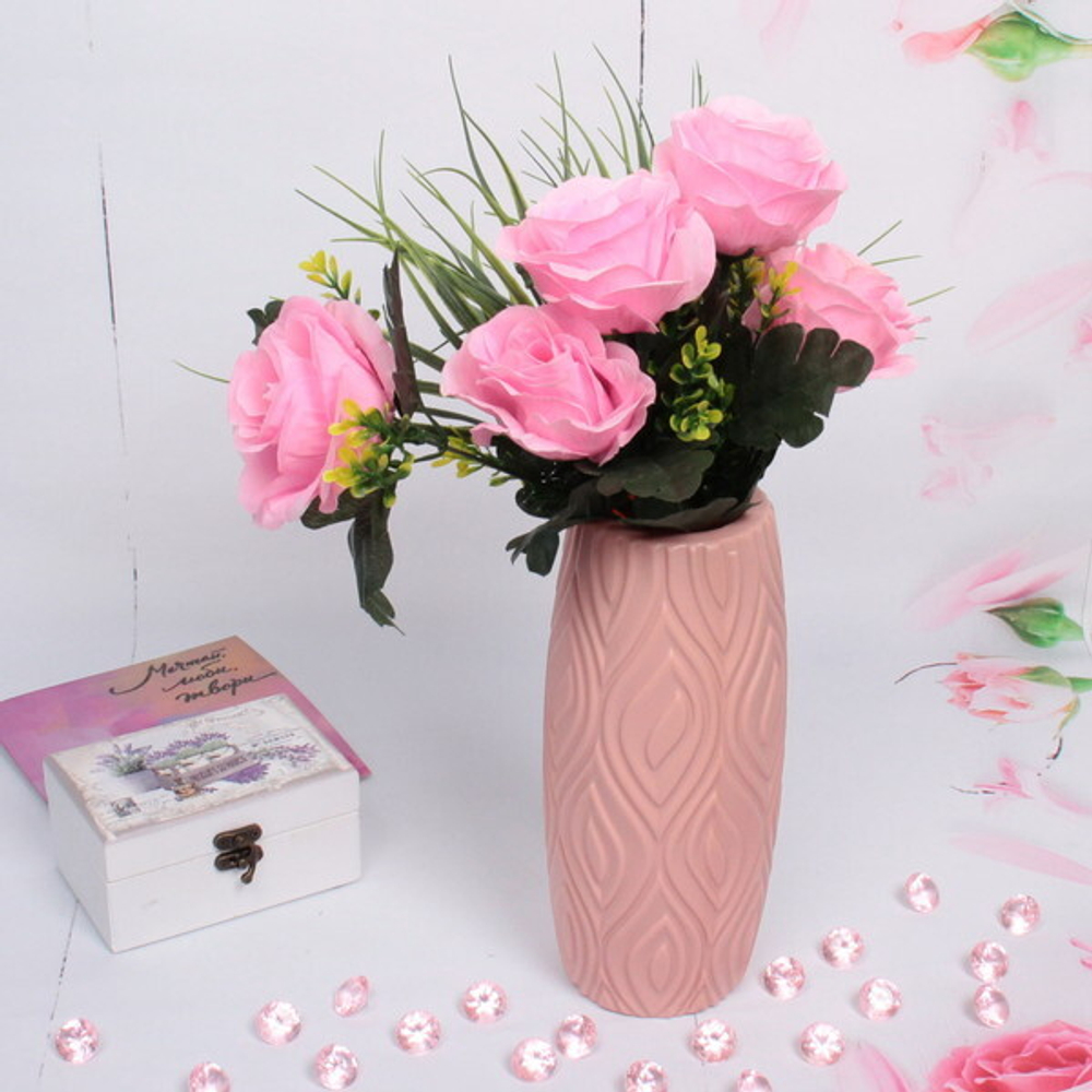 Ваза из пластика «Marlen-Грейс» 1,8л 23*10см цвет розовый