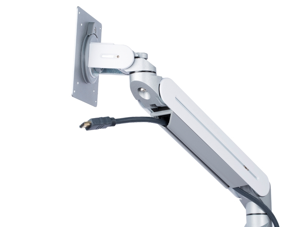 ErgoFount DFS-603C Настольное крепление для 6 мониторов диагональю до 24'' конфигурации 2х3, четыре из которых на шарнирных трехколенных вылетах с зажимом к столу типа "С". Цвет - серебристый