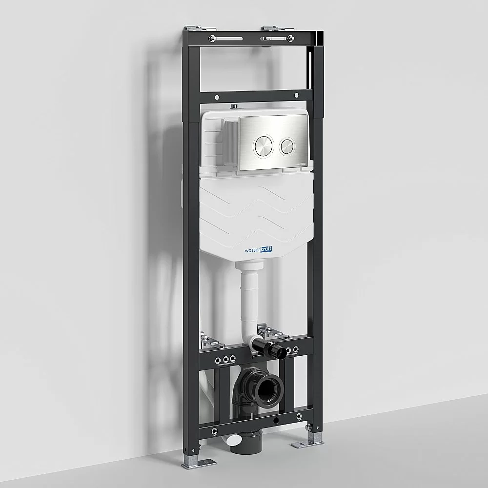 Инсталляция для унитаза WasserKraft Alme 15TLT.010.ME.BN01 кнопка никель