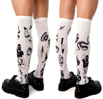 Белые гольфы с принтом в виде тату (Цвет: белый)