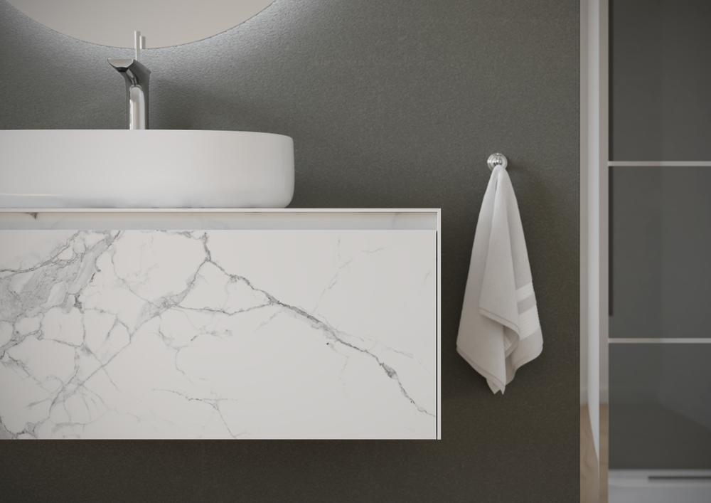 Тумба с раковиной Sancos Stone, 120 см., керамогранит белый, ST120SV