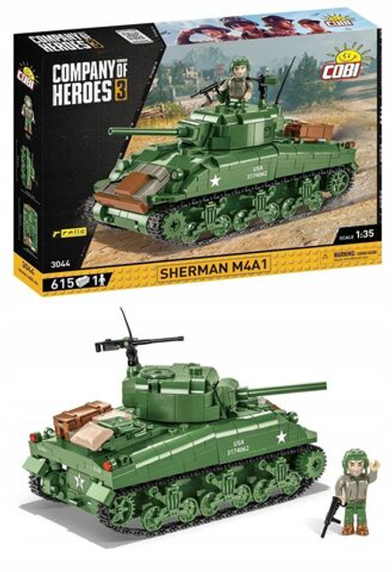 Конструктор пластиковый Cobi Sherman M4A1 - Танк Шерман 615эл. - Коби 3044